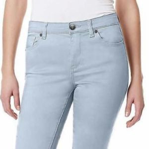 Buffalo David Bitton Buckle Light Blue Daily Gray Ankle Grazer Mid-Rise Pants 4